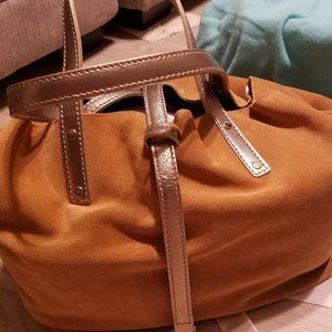 New Tiffany Suede Reversible Tote w/ pouch comes dust bag and box new